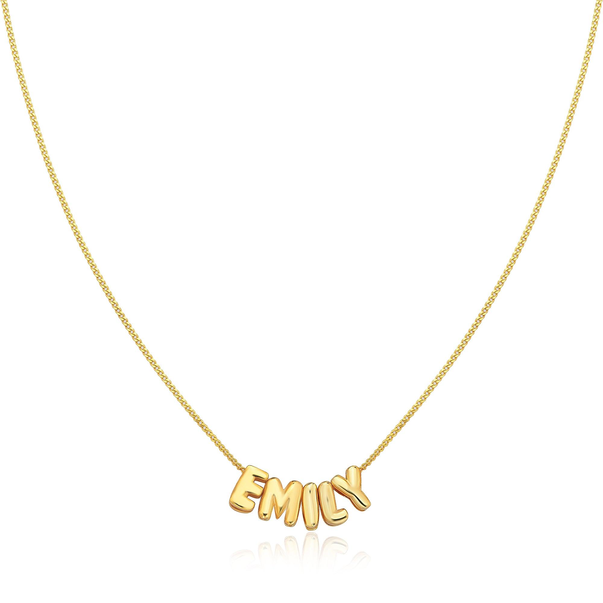 3D Bubble Letter Nameplate Necklace - SELEN JEWELS