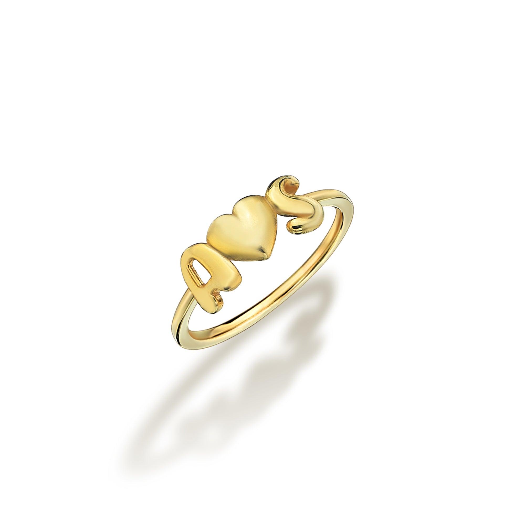 Bubble Letter Heart Ring - SELEN JEWELS