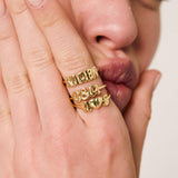 Bubble Letter Heart Ring - SELEN JEWELS