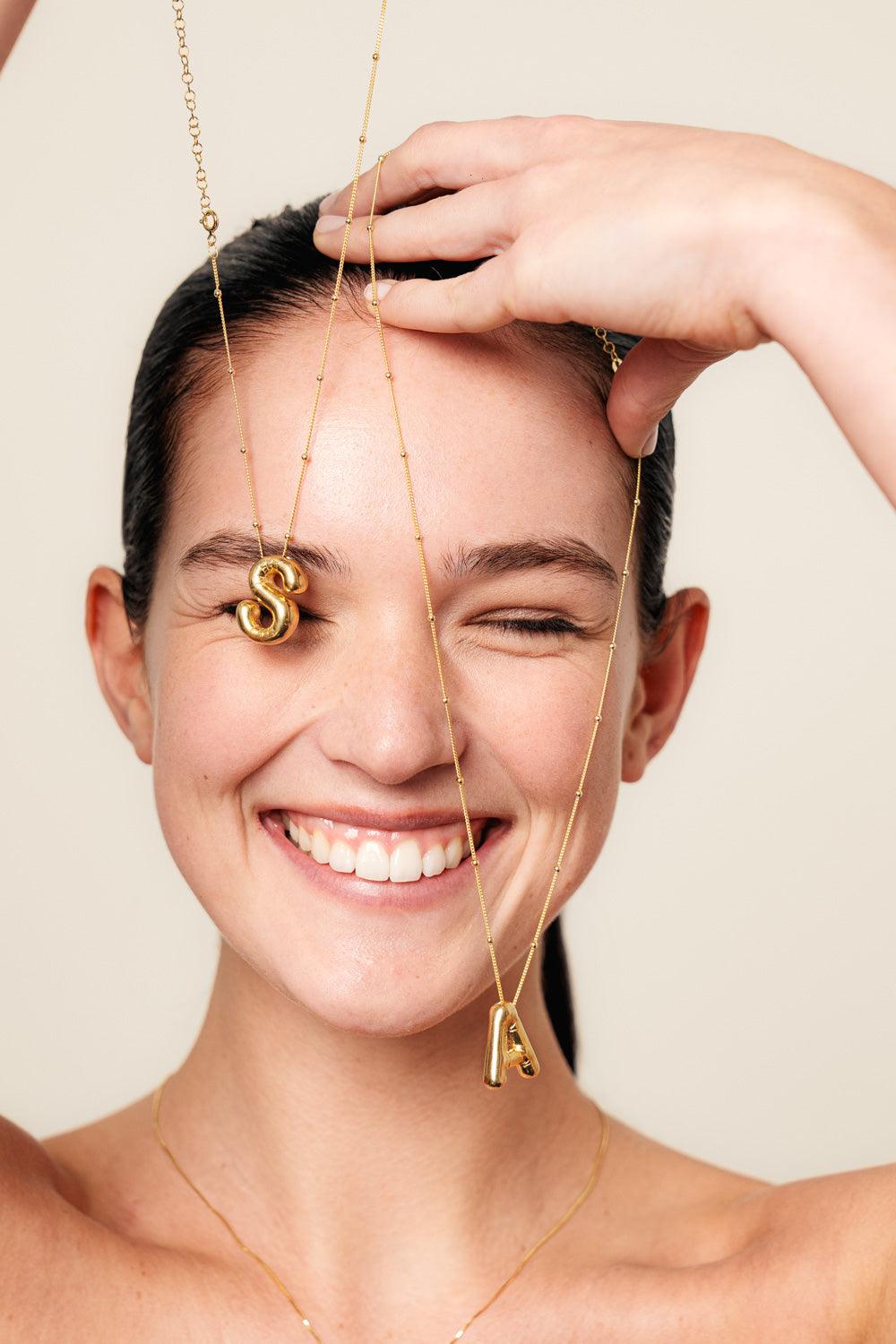 Bubble Letter Necklace - SELEN JEWELS