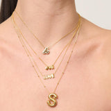 Bubble Nameplate Necklace - SELEN JEWELS