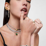 Emerald Tennis Moissanite Necklace - SELEN JEWELS