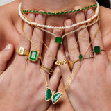 Emerald Tennis Moissanite Necklace - SELEN JEWELS