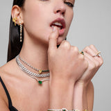 Green Stone Evil Eye Bracelet - SELEN JEWELS