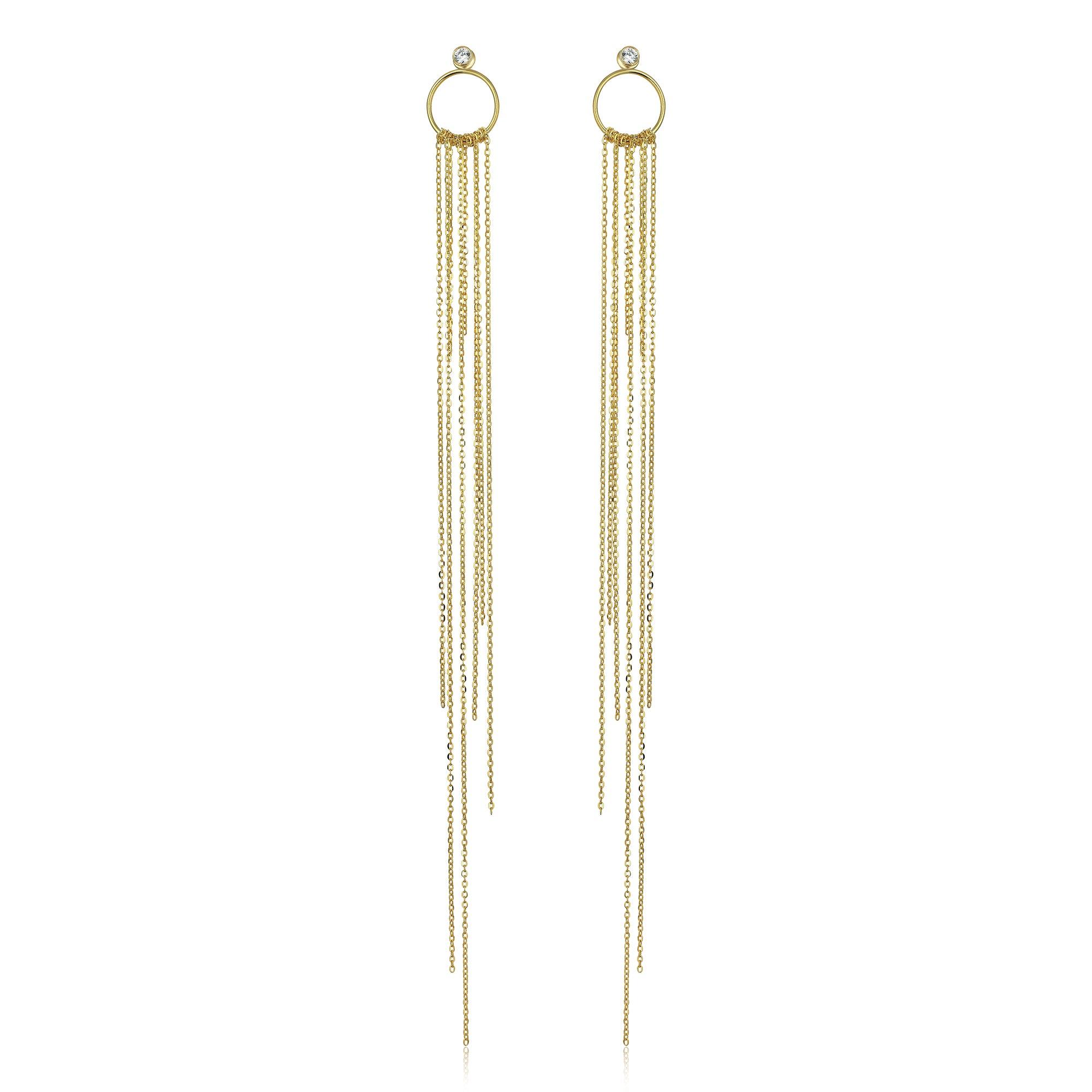 Long Chain Gold Earring - SELEN JEWELS