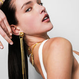 Long Chain Gold Earring - SELEN JEWELS