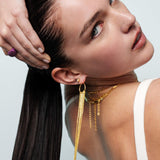 Long Chain Gold Earring - SELEN JEWELS