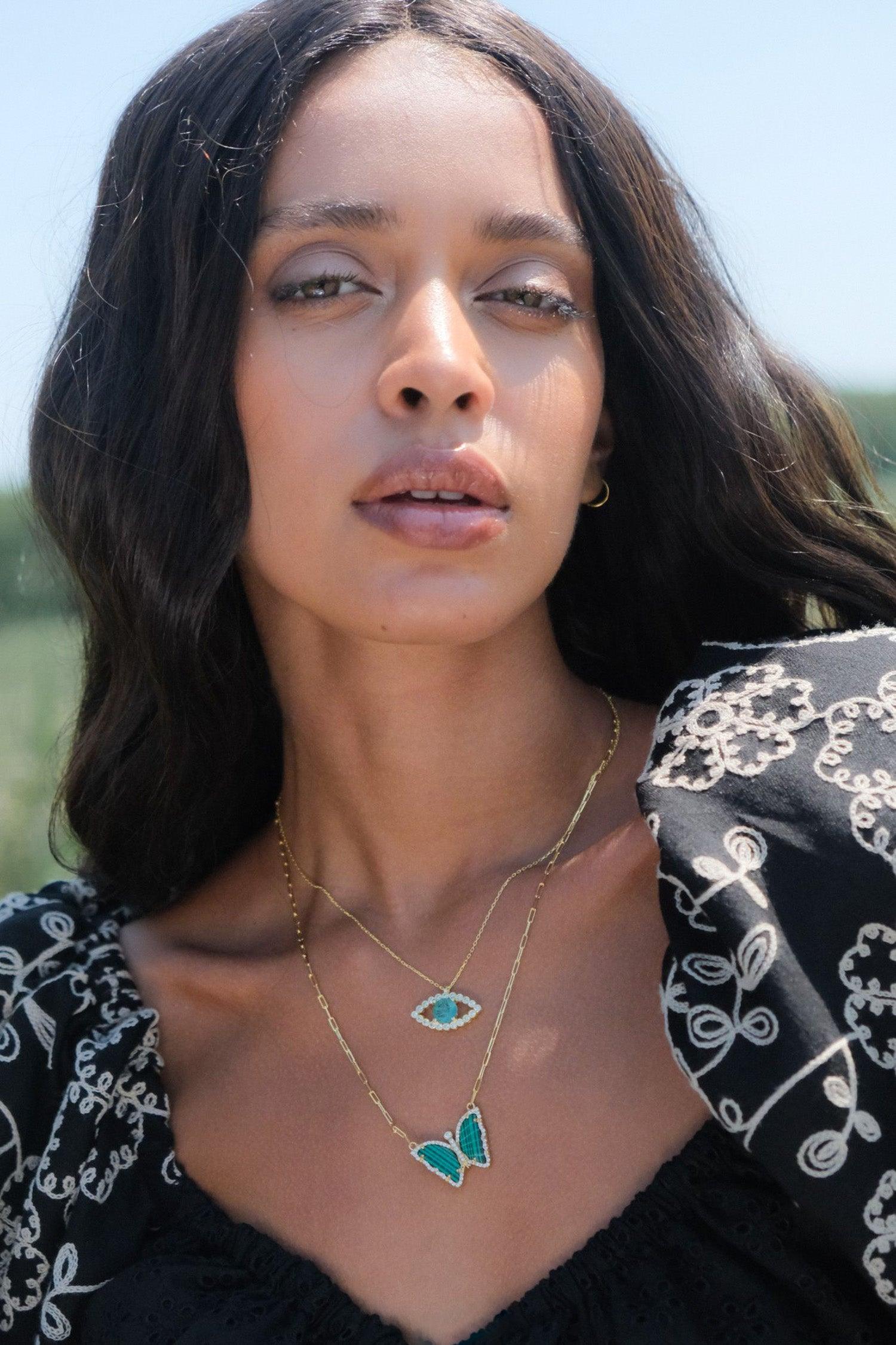 Malachite Butterfly Necklace - SELEN JEWELS