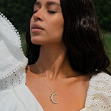 Moon Crescent Necklace - SELEN JEWELS