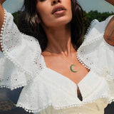 Moon Crescent Necklace - SELEN JEWELS