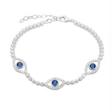 Navy Blue Evil Eye Tennis Bracelet - SELEN JEWELS