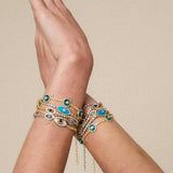 Navy Blue Evil Eye Tennis Bracelet - SELEN JEWELS