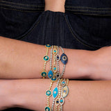 Navy Blue Evil Eye Tennis Bracelet - SELEN JEWELS