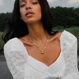 Paperclip Chain Evil Eye Necklace - SELEN JEWELS