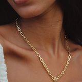 Paperclip Chain Evil Eye Necklace - SELEN JEWELS