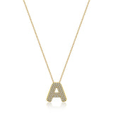 Pave Bubble Letter Necklace - SELEN JEWELS