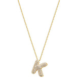 Pave Bubble Letter Necklace - SELEN JEWELS