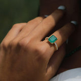 Pave Emerald Cut Ring - SELEN JEWELS