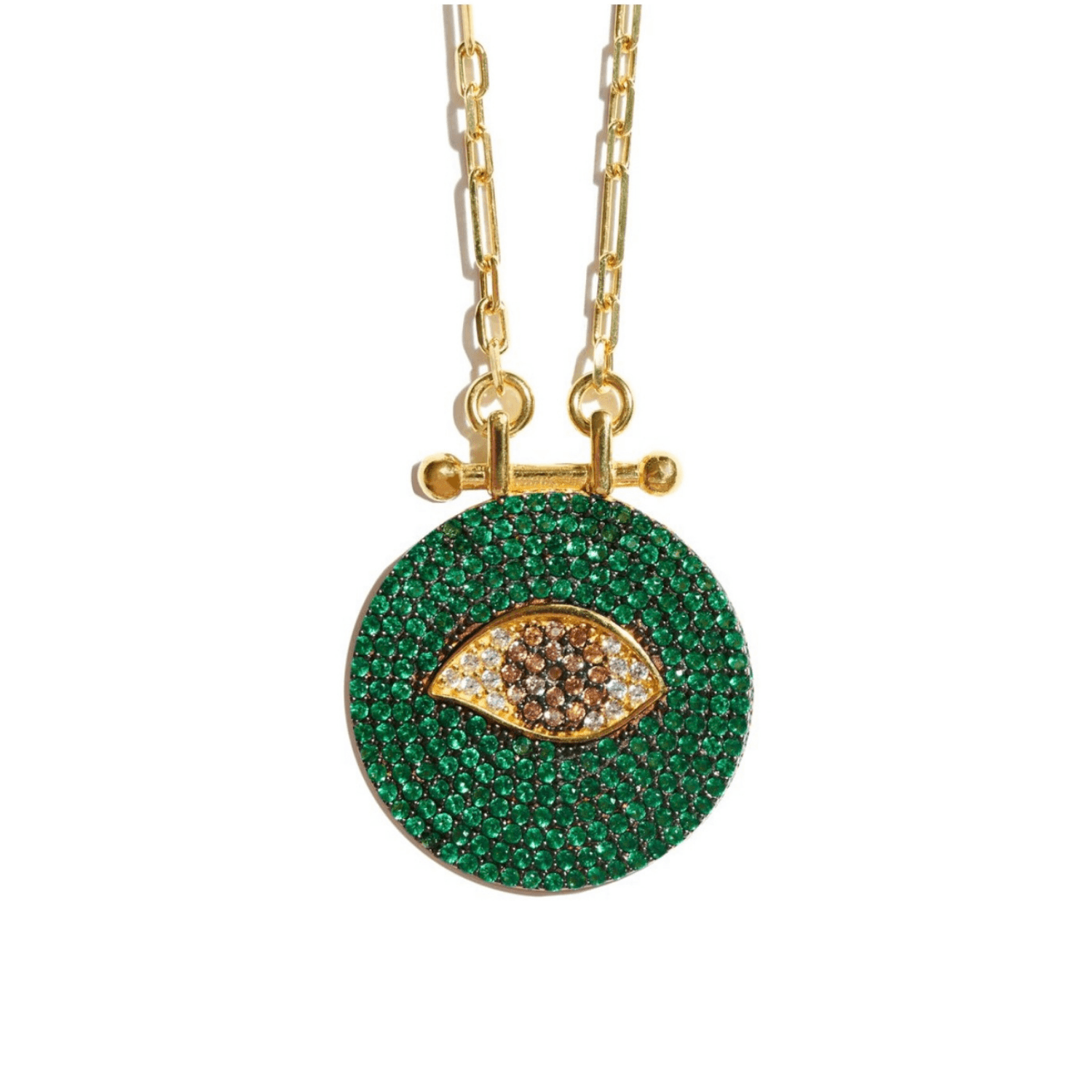 Pave Evil Eye Pendant Necklace - SELEN JEWELS