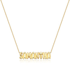 Bubble Nameplate Necklace - SELEN JEWELS