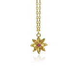 Birth Flower Necklace with Birth month stone
