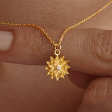 Birth Flower Necklace with Birth month stone