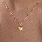 Birth Flower Necklace with Birth month stone