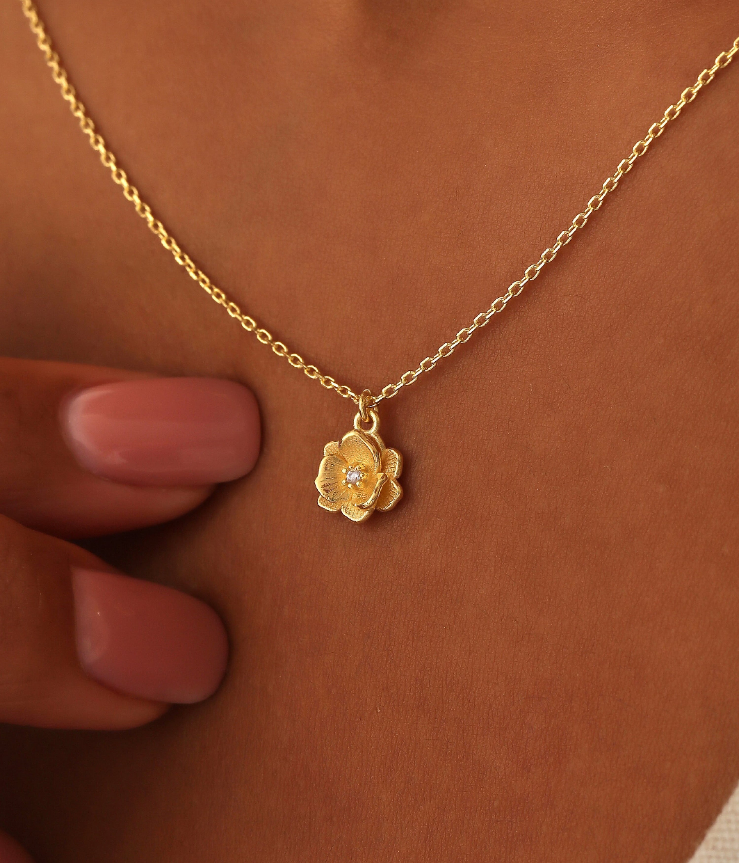 birth flower jewelry