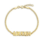 Bubble Nameplate Bracelet - SELEN JEWELS