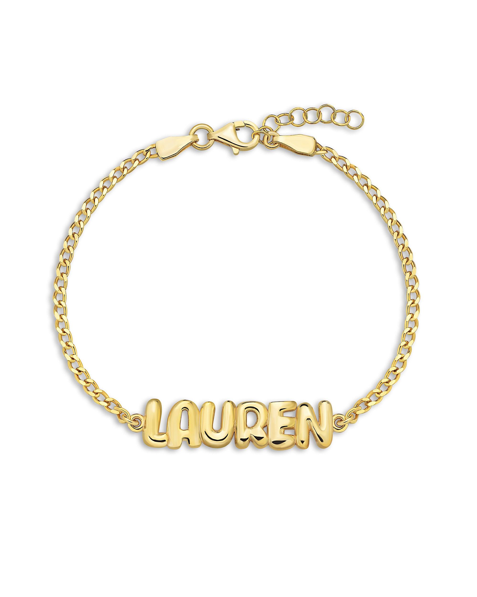 Bubble Nameplate Bracelet - SELEN JEWELS