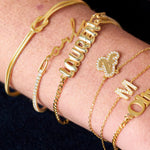 Bubble Nameplate Bracelet - SELEN JEWELS