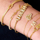 Bubble Nameplate Bracelet - SELEN JEWELS