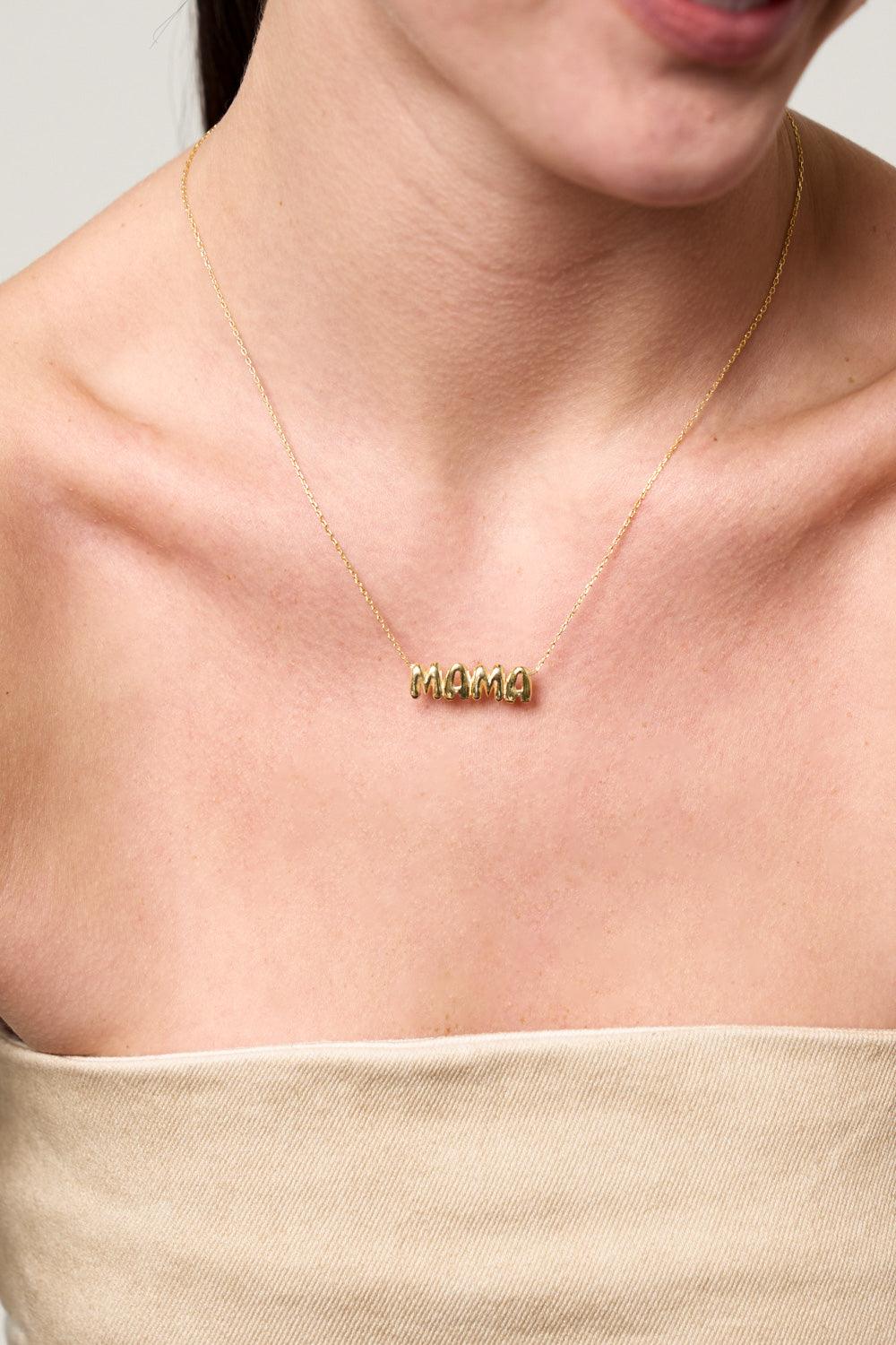 Bubble Nameplate Necklace - SELEN JEWELS