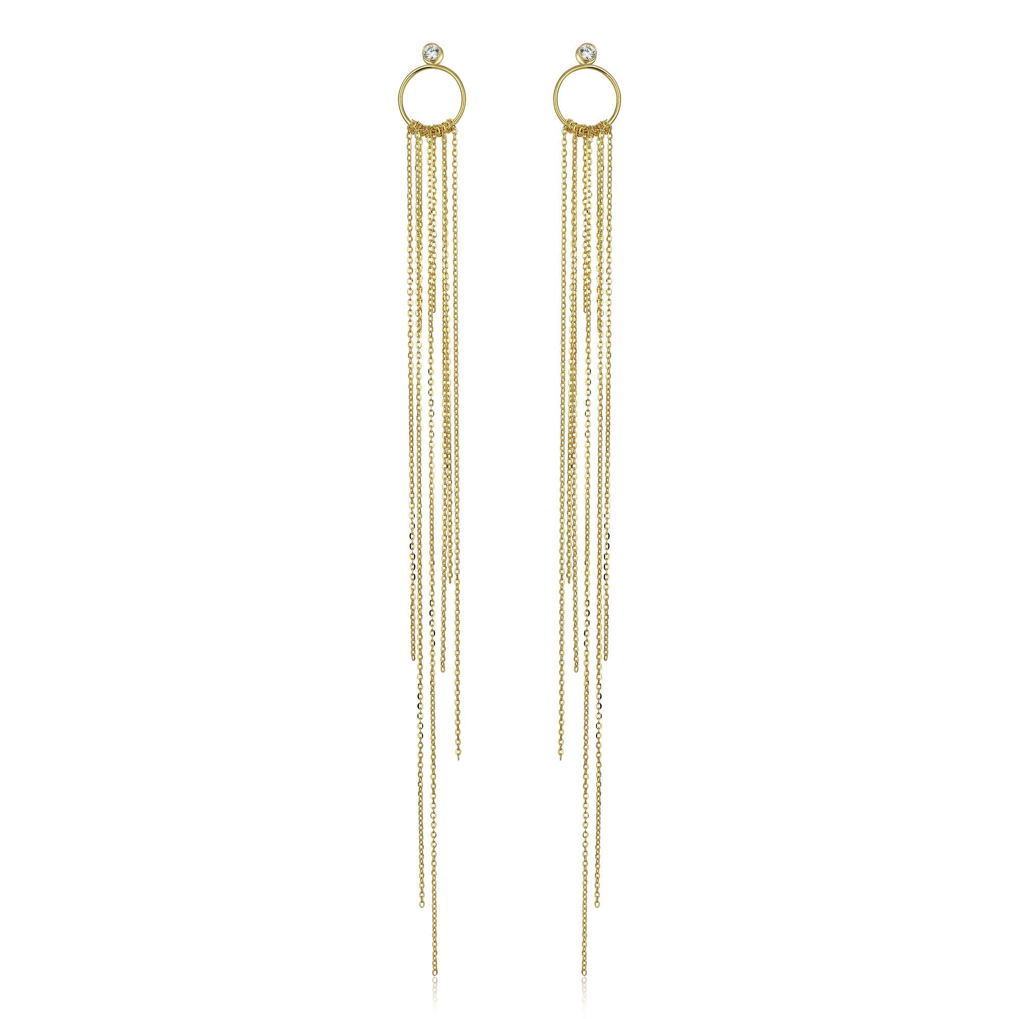 Long Chain Gold Earring - SELEN JEWELS
