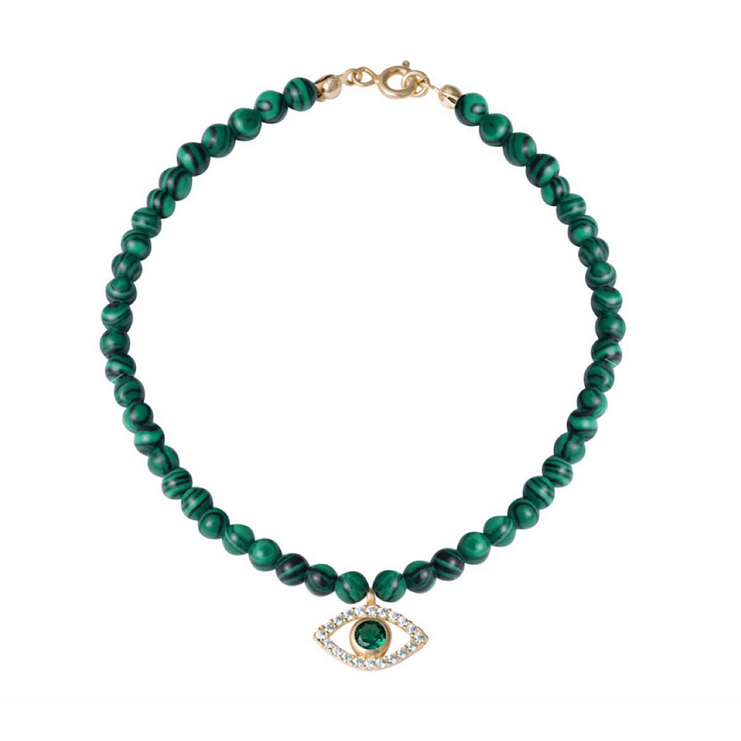 Malachite Green Beaded Choker - SELEN JEWELS