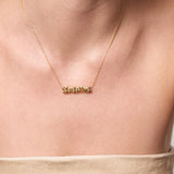 Bubble Nameplate Necklace - SELEN JEWELS