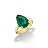 Pear Cut Emerald Ring - SELEN JEWELS